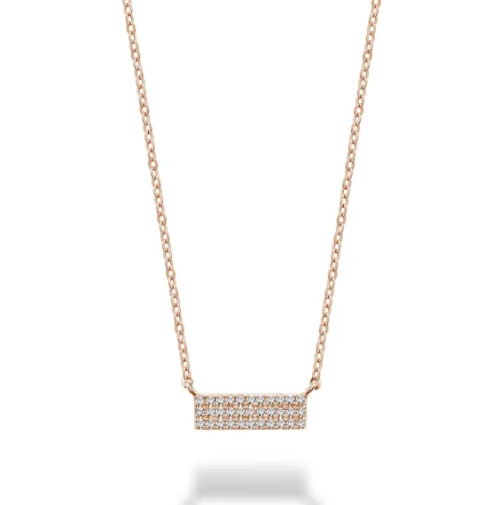 10K Gold and Diamond Bar Necklace