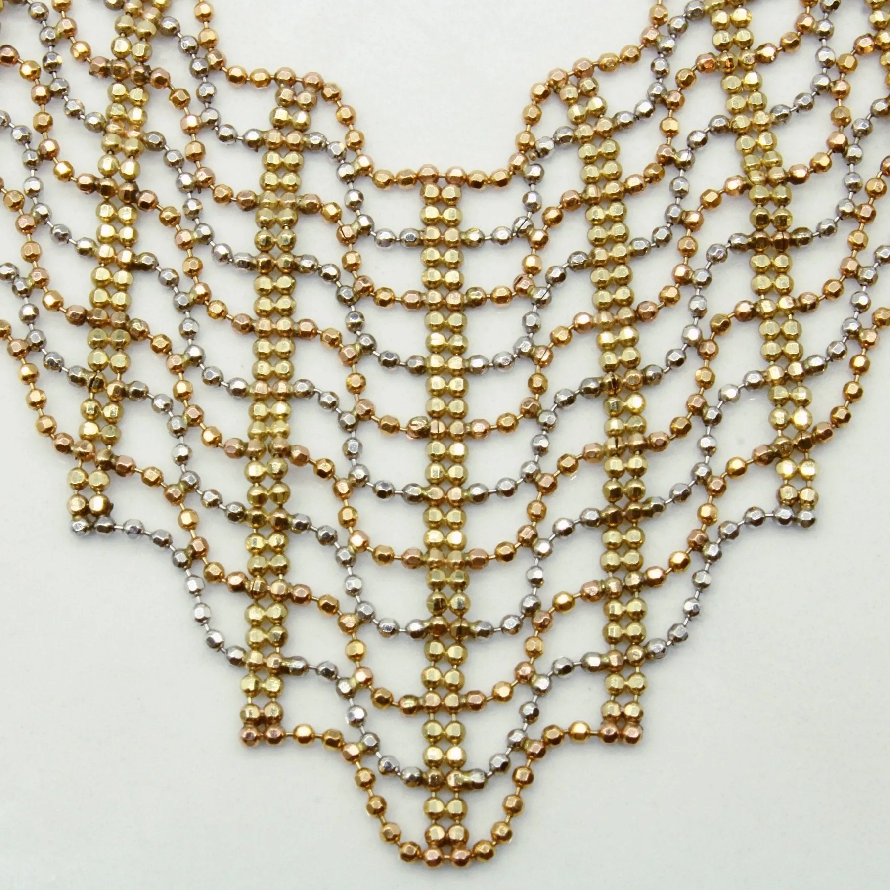 10k Multi Tone Gold Woven Necklace | 17" |