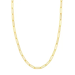 10K Yellow Gold 20" Paper Clip Chain Necklace