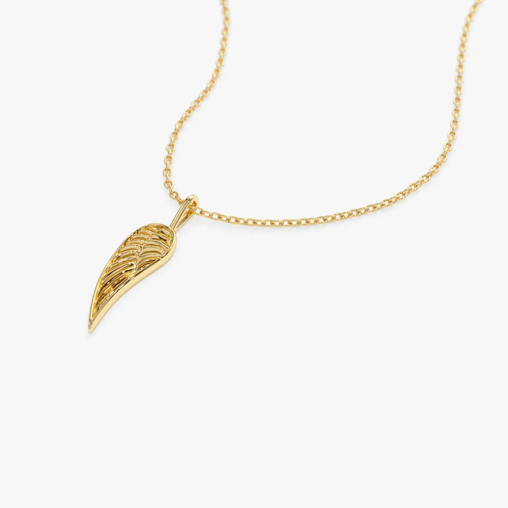 14K Angel Wings Pendant Necklace