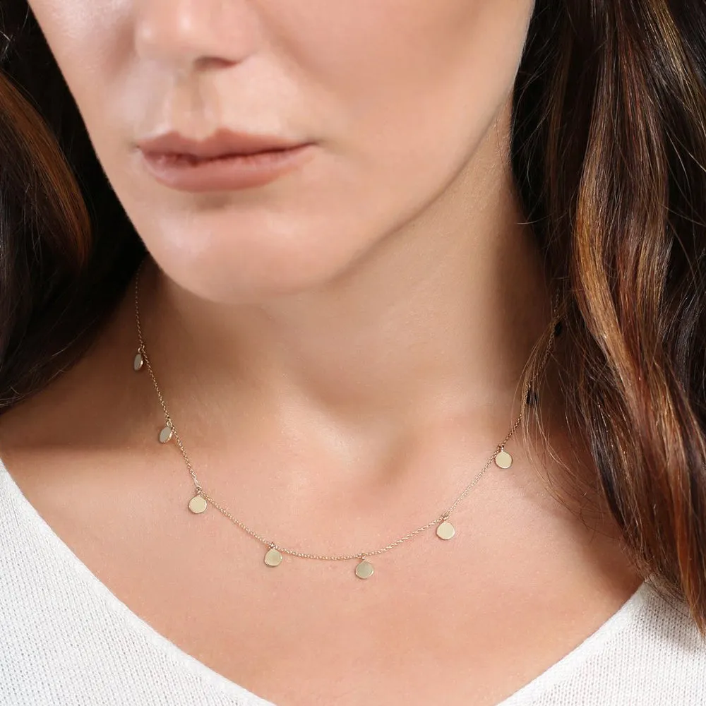 14k Coin Disc Choker Necklace