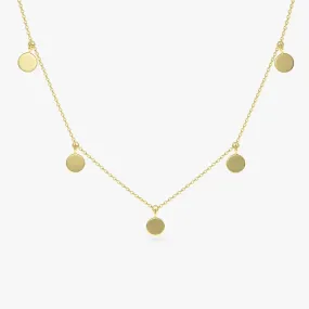 14k Coin Disc Choker Necklace