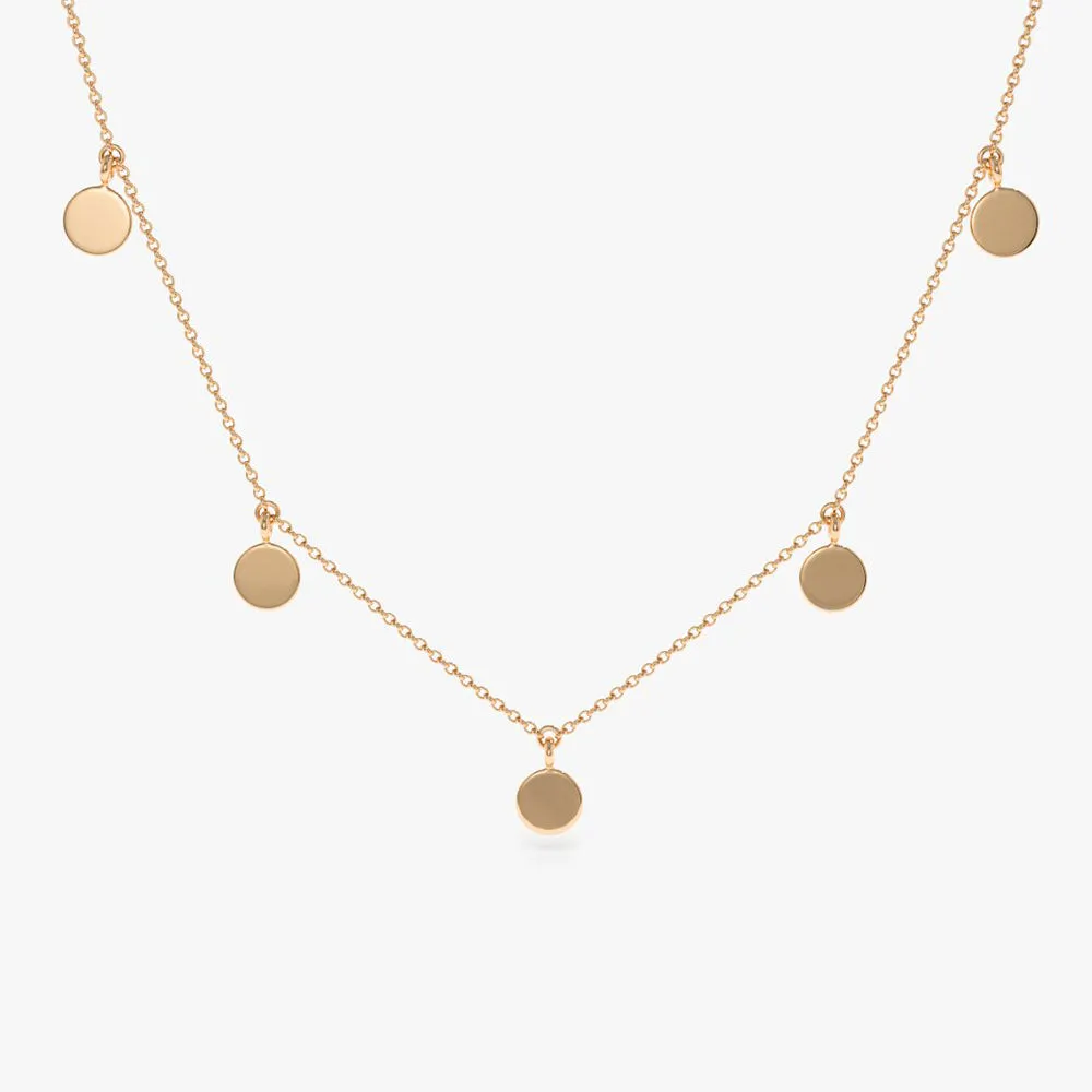 14k Coin Disc Choker Necklace