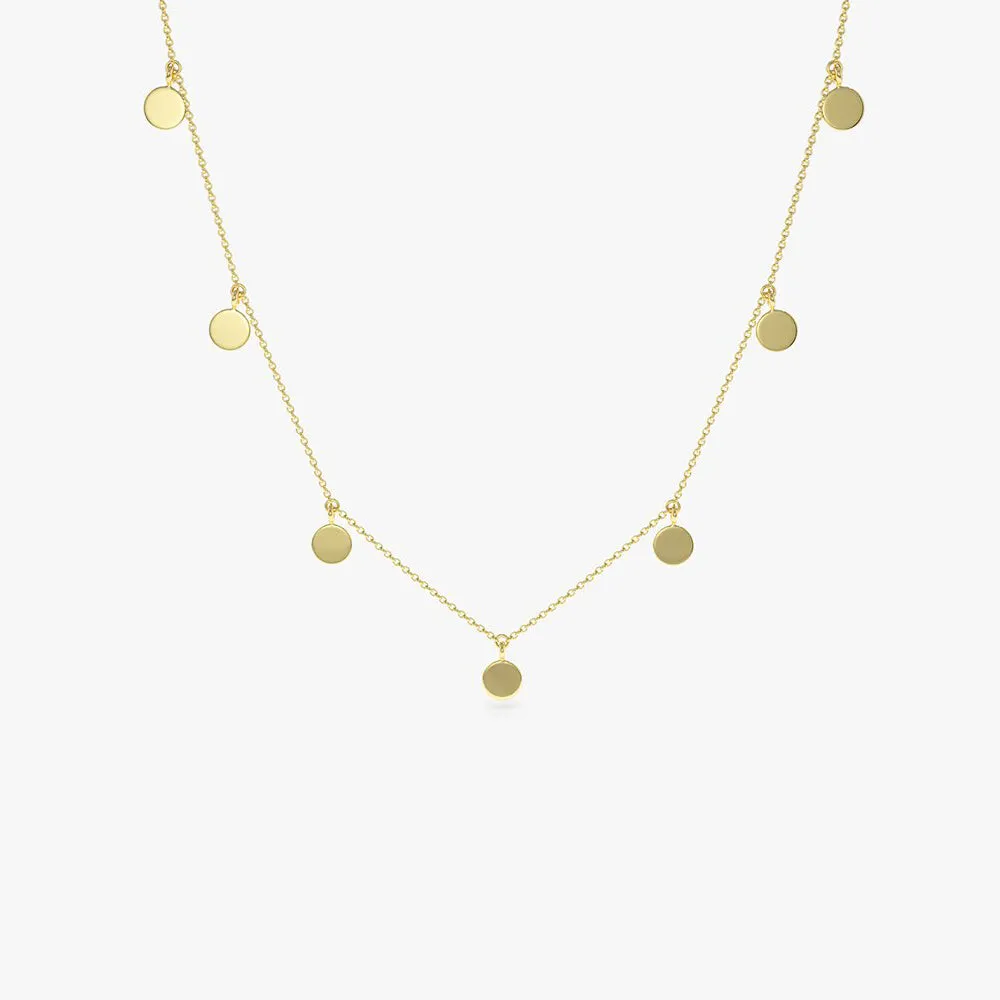 14k Coin Disc Choker Necklace