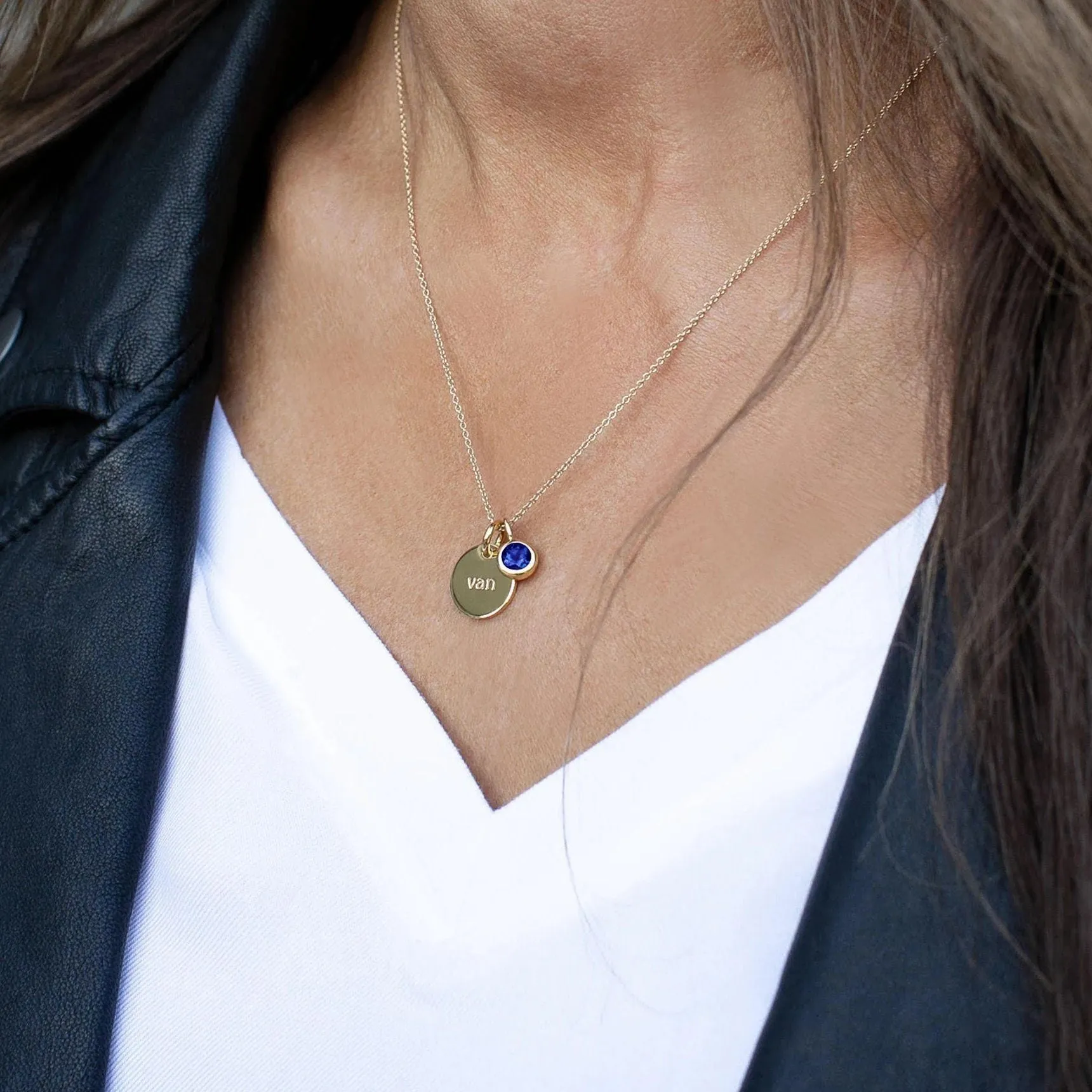 14k Gold Birthstone Charm Necklaces