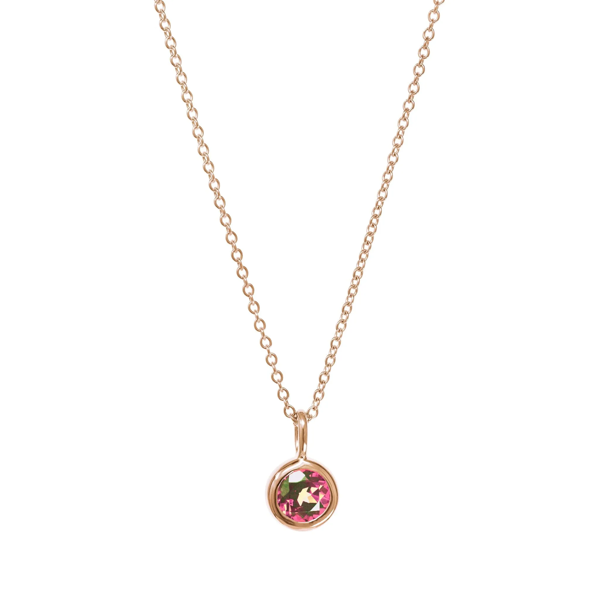 14k Gold Birthstone Charm Necklaces