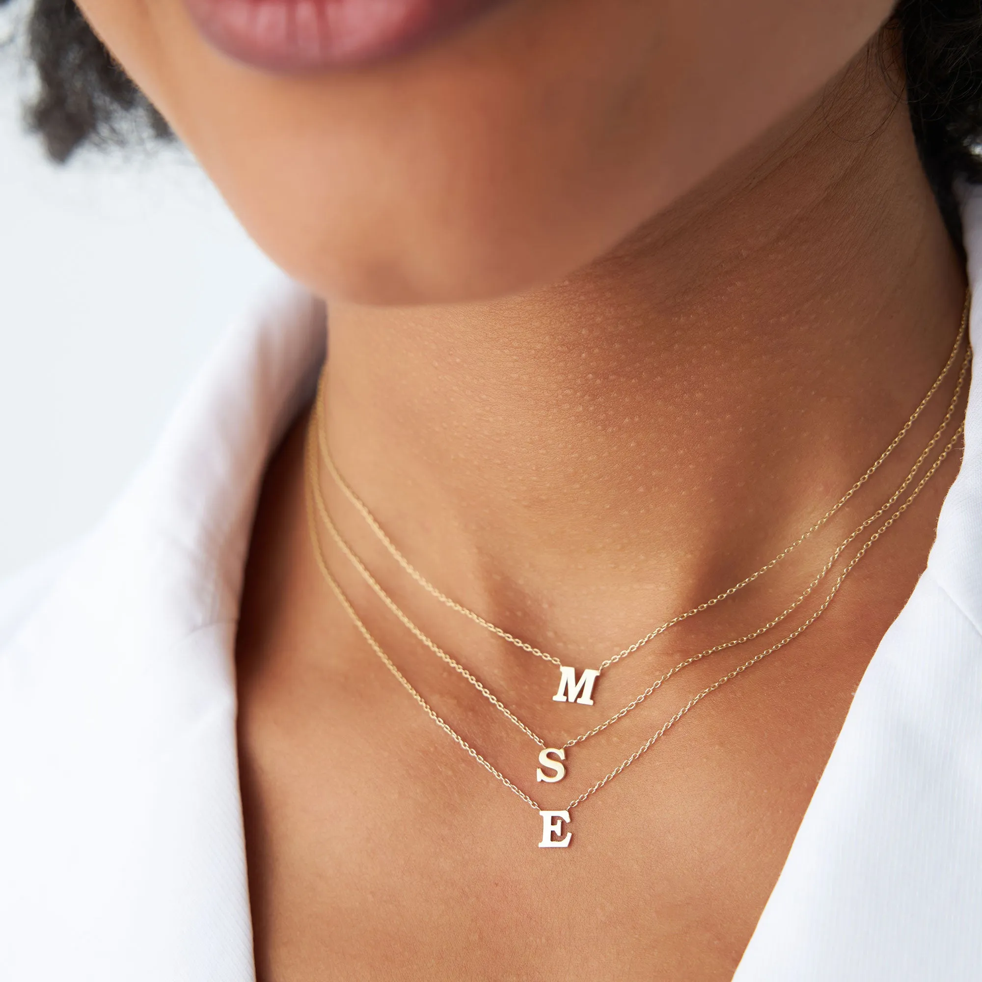 14K Gold Initial Necklace