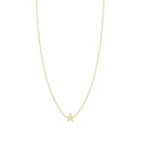 14K GOLD ITTY BITTY PAVE STAR NECKLACE