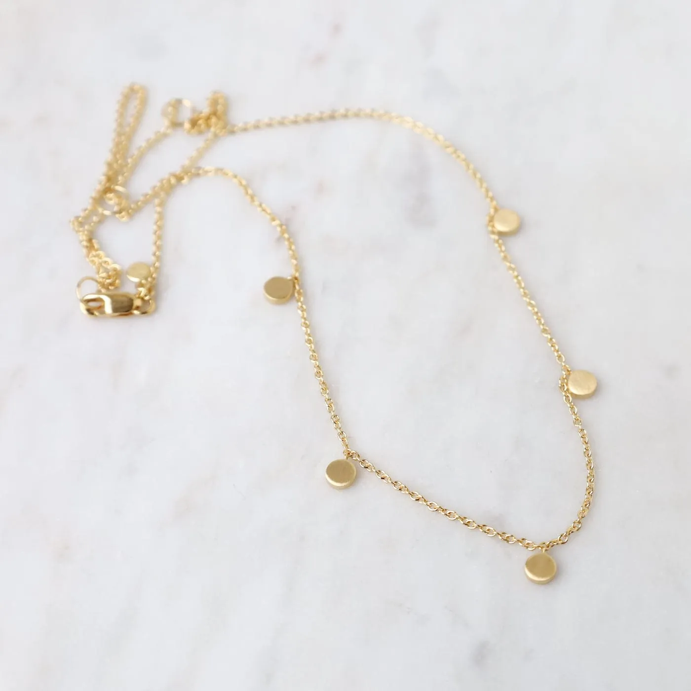 14k Gold Vermeil Confetti Necklace ~ Brushed