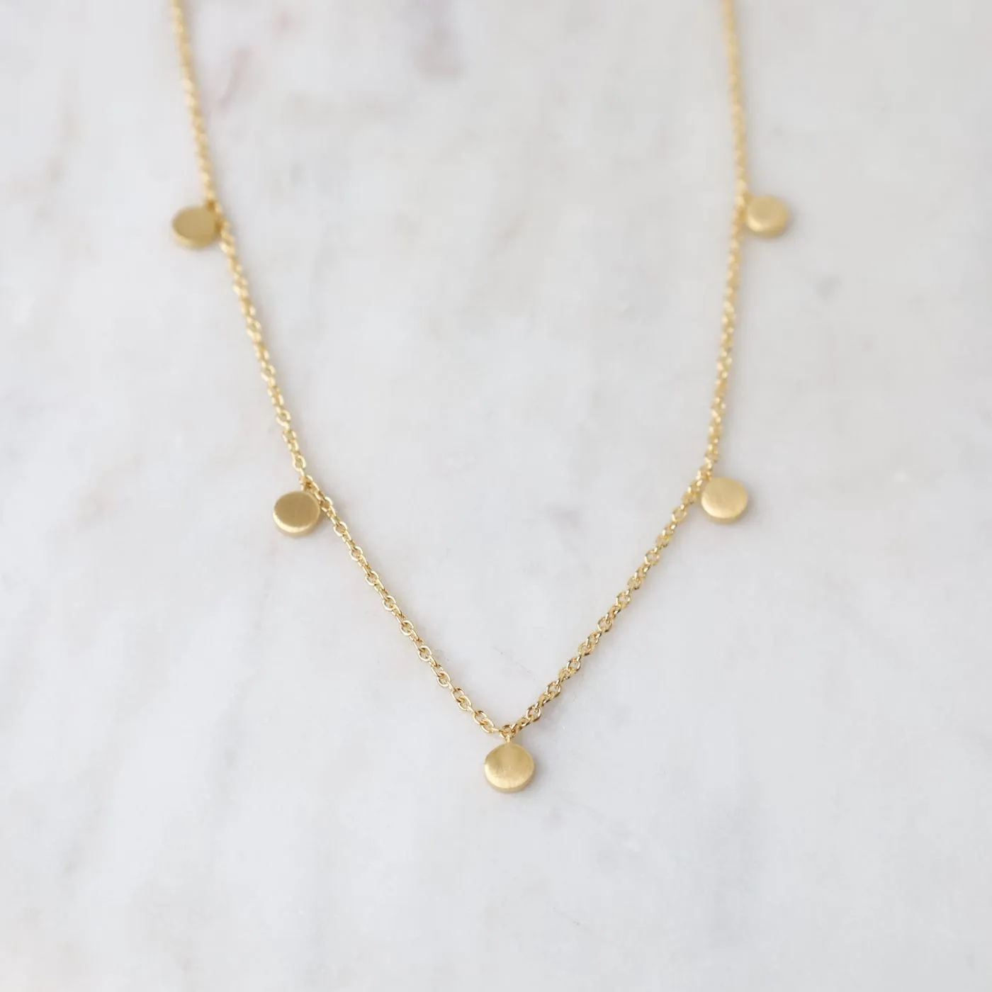 14k Gold Vermeil Confetti Necklace ~ Brushed