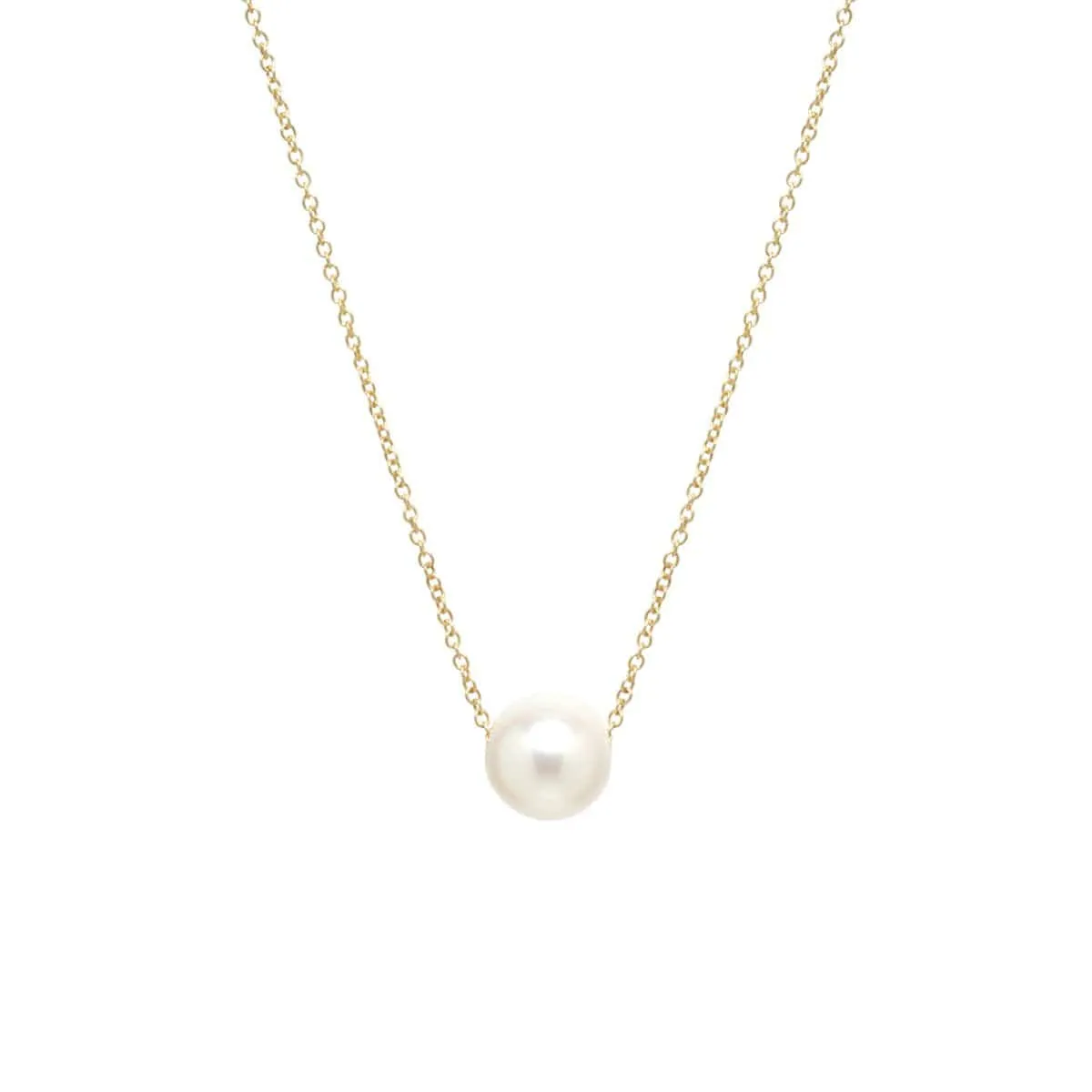 14K Gold White Freshwater Cultured Pearl Choker