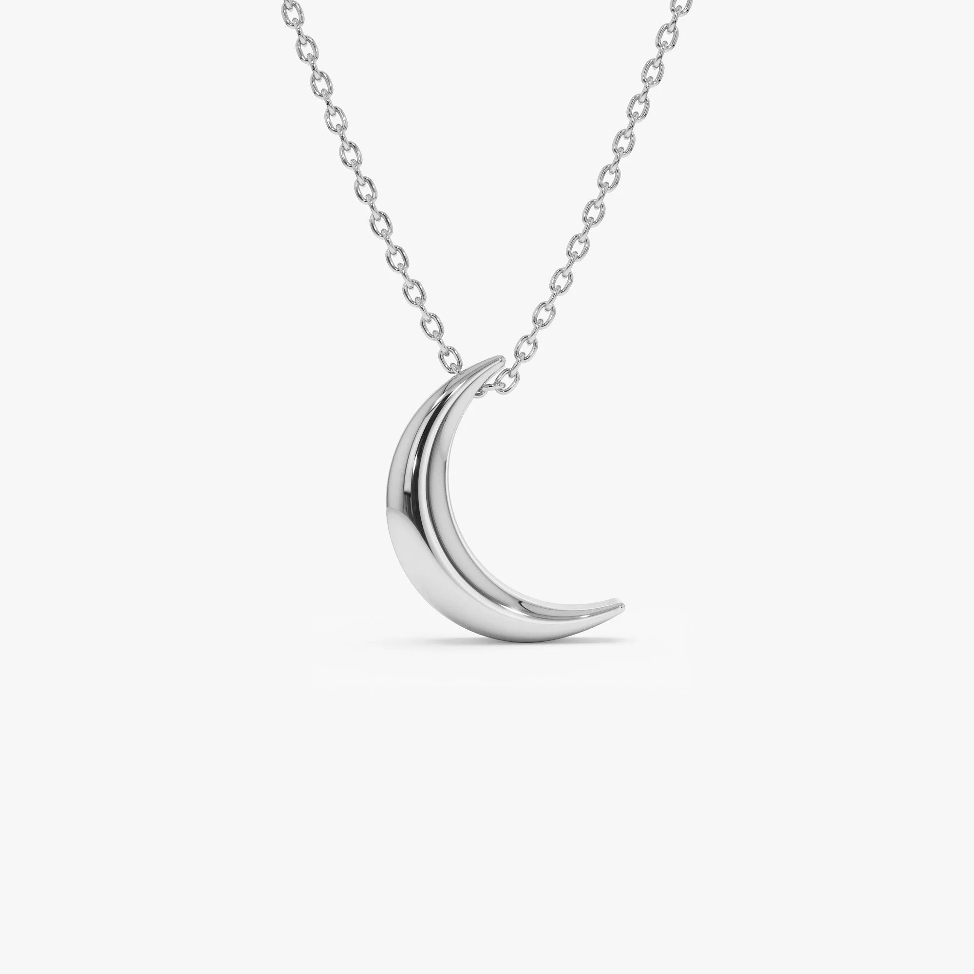 14K Half Moon Crescent Charm Necklace