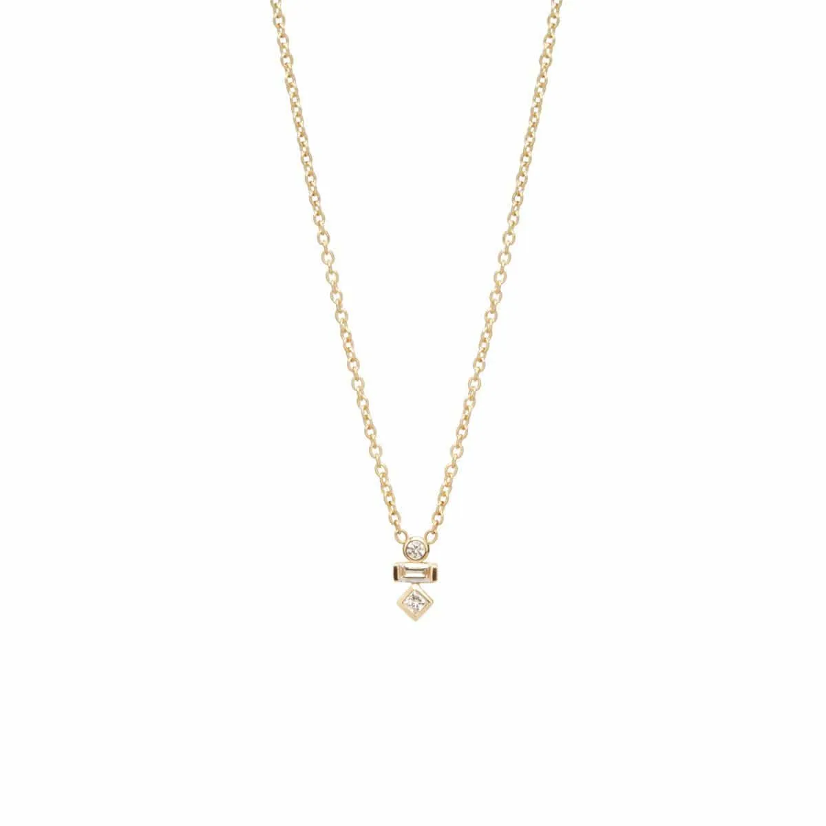 14K Mixed Diamond Necklace