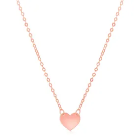 14k Rose Gold Polished Mini Heart Necklace