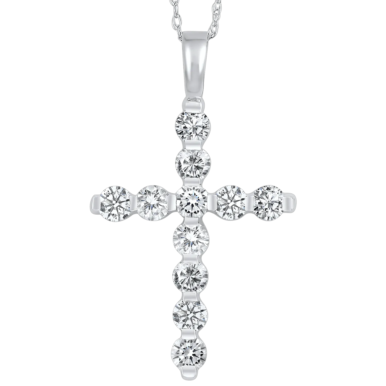 14KTW Diamond Cross Fashion Pendant 1Ct