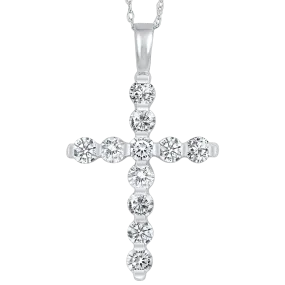 14KTW Diamond Cross Fashion Pendant 1Ct