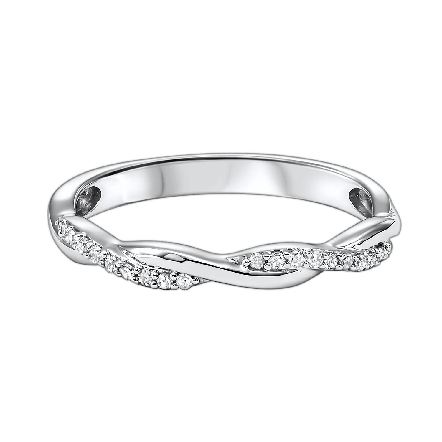 14K White Gold Fashion Ring with 1/10 Ct. Diamond Mixables