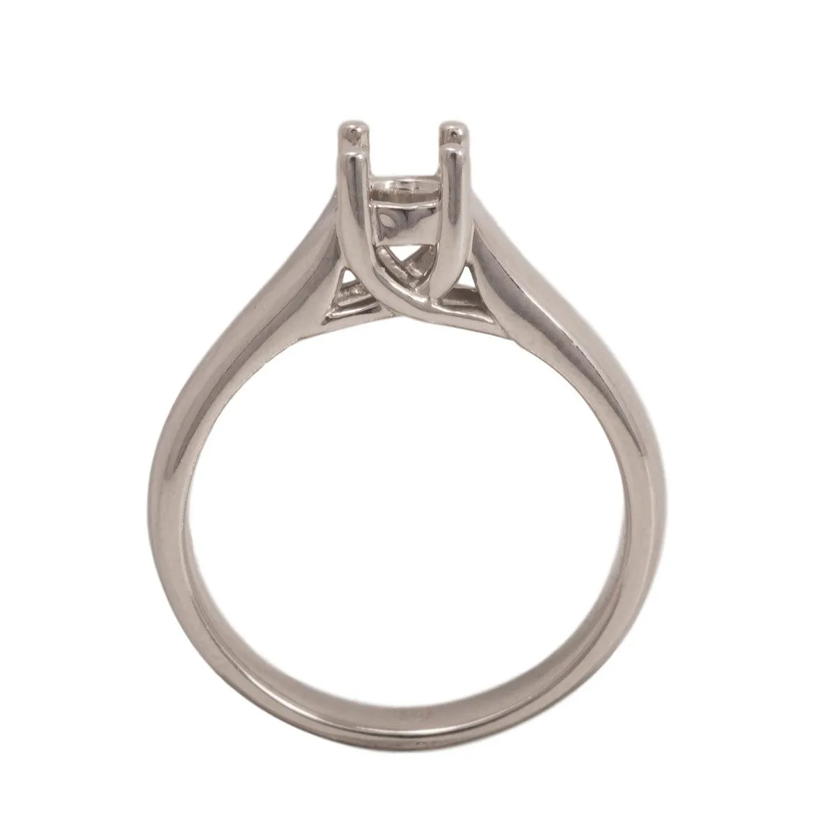 14KW & Platinum Round Solitaire Criss-Cross Ring Mountings-Round 4.5mm Center Stone