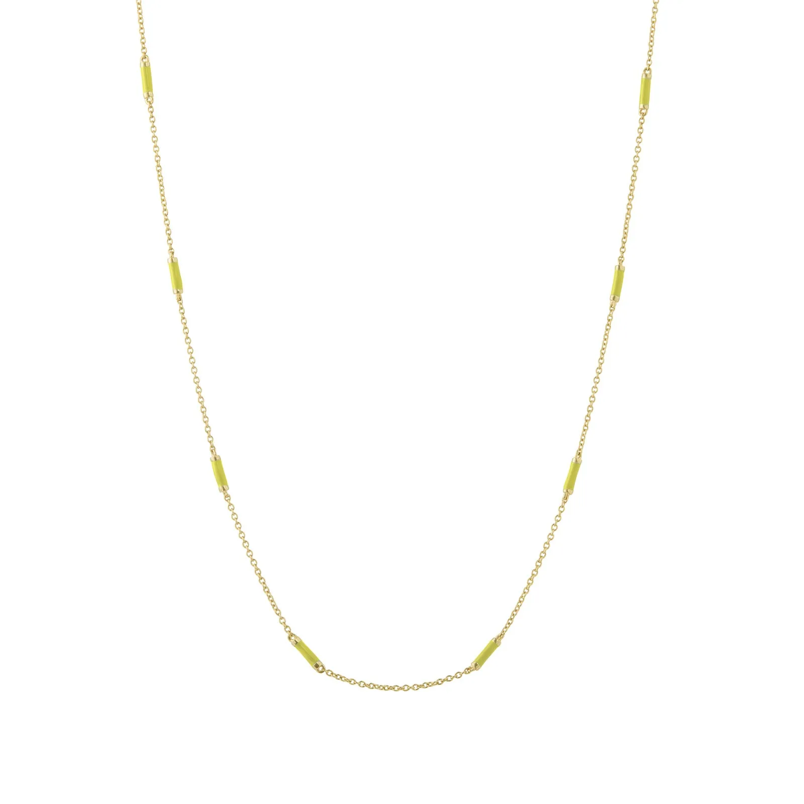 16" Neon Yellow Bar Chain Necklace