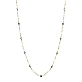 18K Gold Grey Japanese Akoya Pearls on Chain