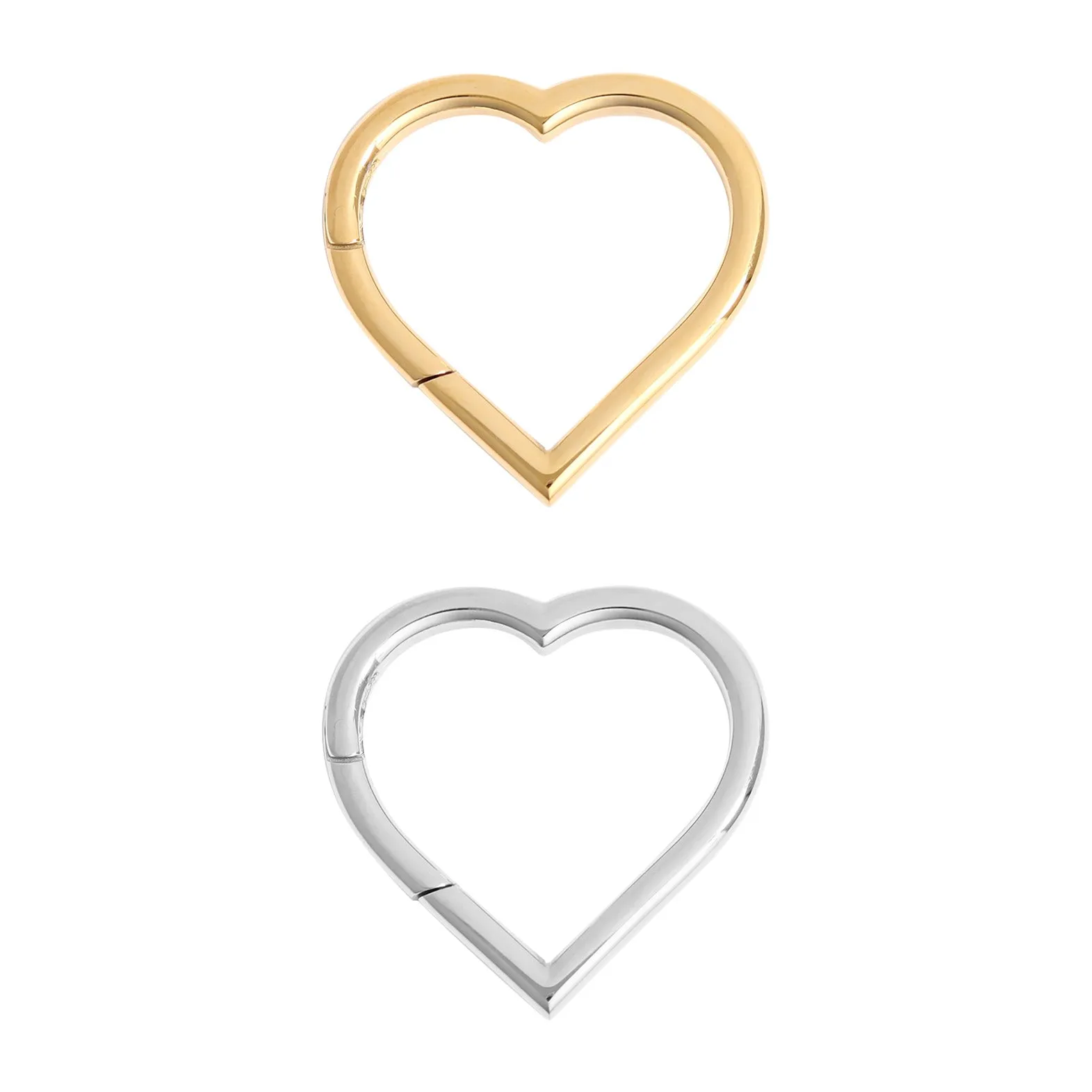 18K Gold PVD Stainless Steel Medium Heart Carabiner / ENC0040