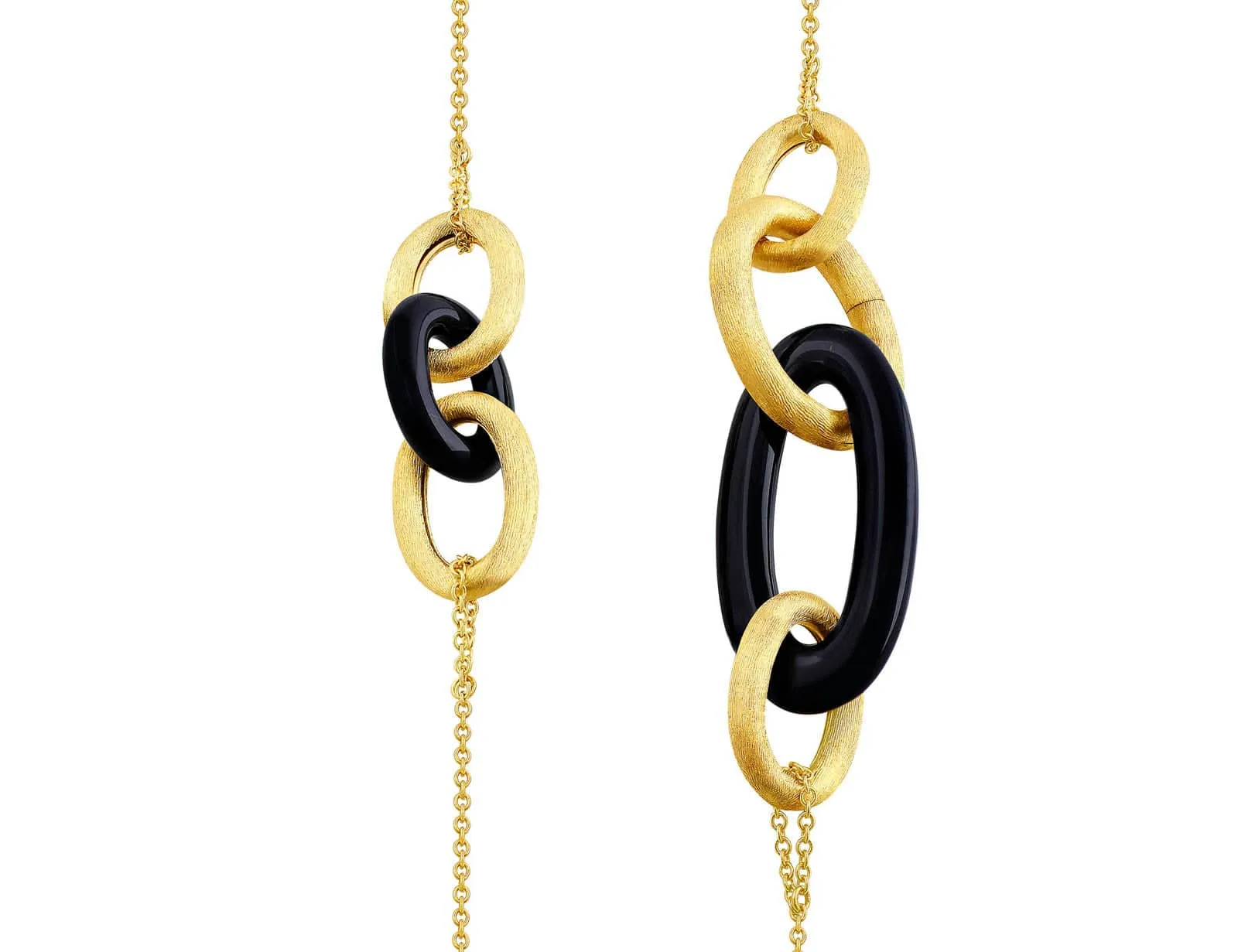 18kt Yellow Gold & Onyx Contemporary Necklace