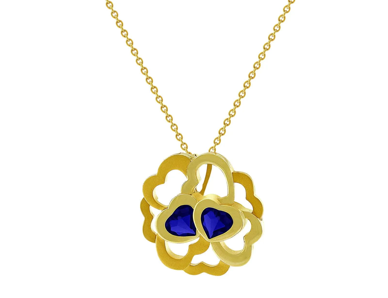 18kt Yellow Gold Iolite Heart Necklace