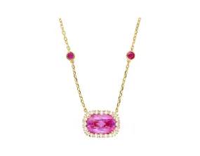 5.10 Carat No Heat Ceylon Pink Sapphire East West Floating Necklace