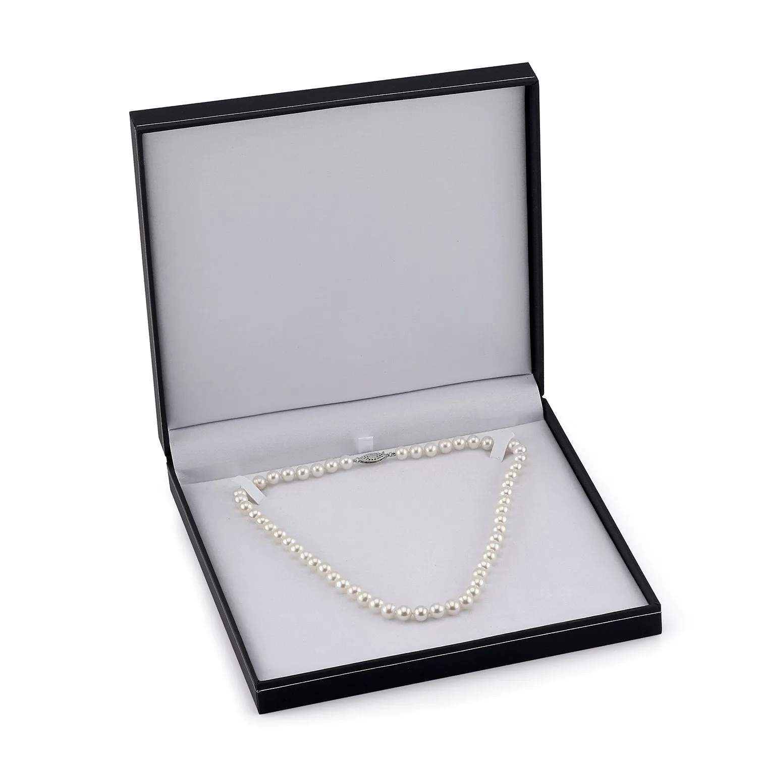 7.5-8.0mm White Freshwater and Rose Gold Cultured Pearl Corey Necklace