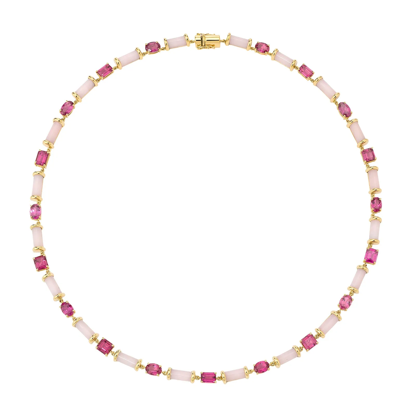 80 Years Sofia Necklace - Rubellite and Pink Opal