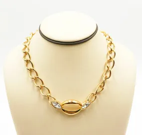 80s sign gold link necklace by ZALES Spree by Swarovski collection.