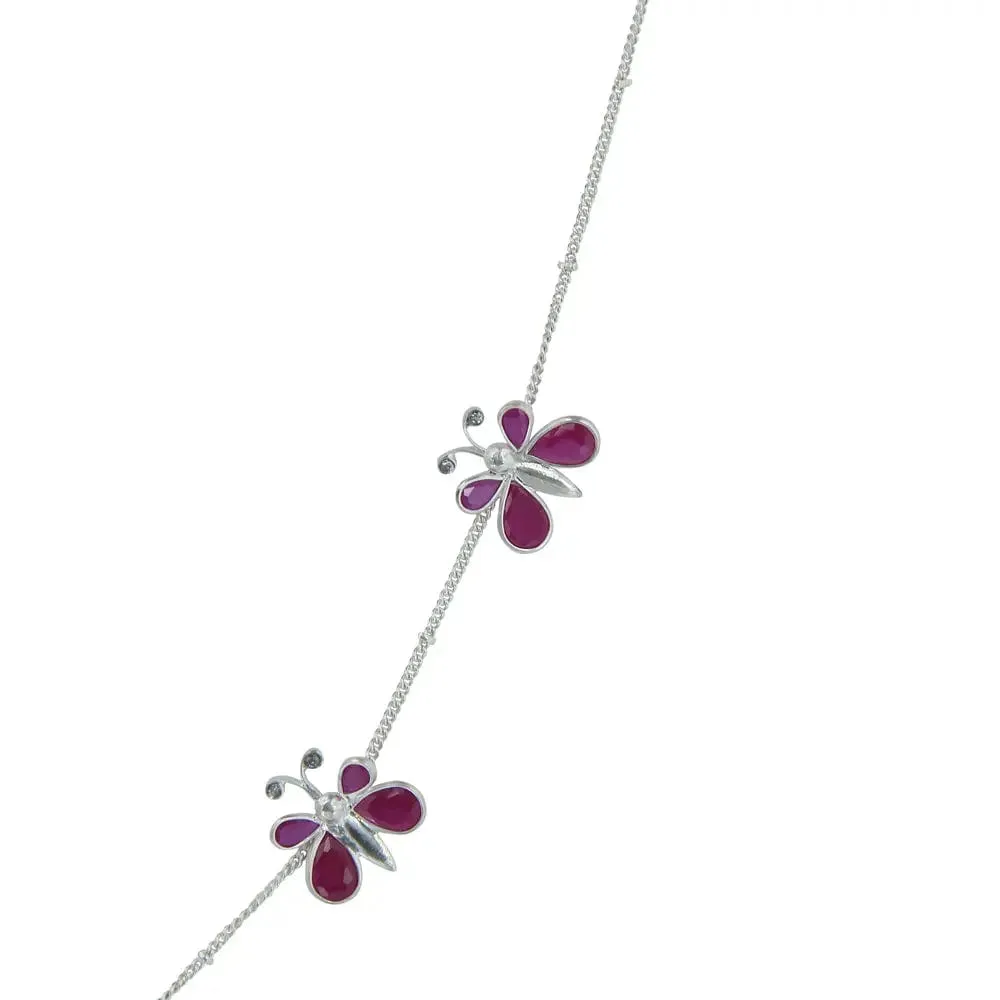 92.5 Silver Butterfly long necklace