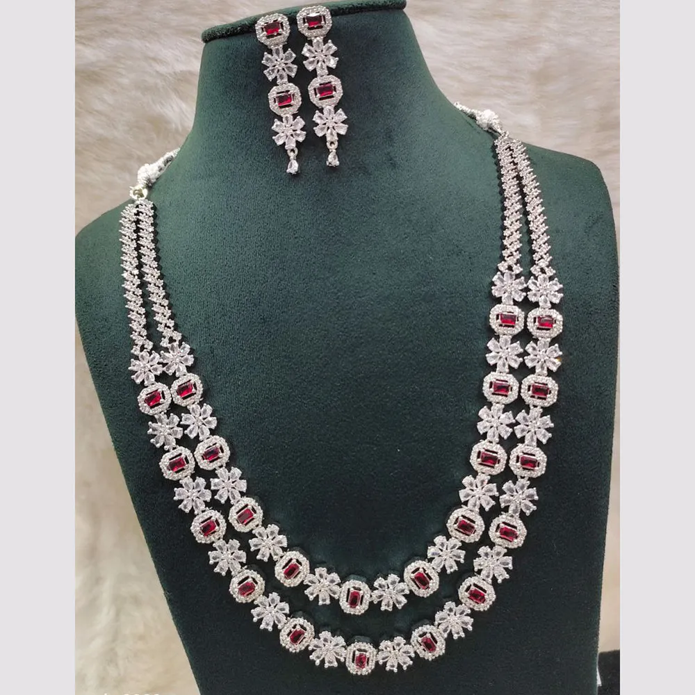 Aamrapali Silver Plated  AD Necklace Set