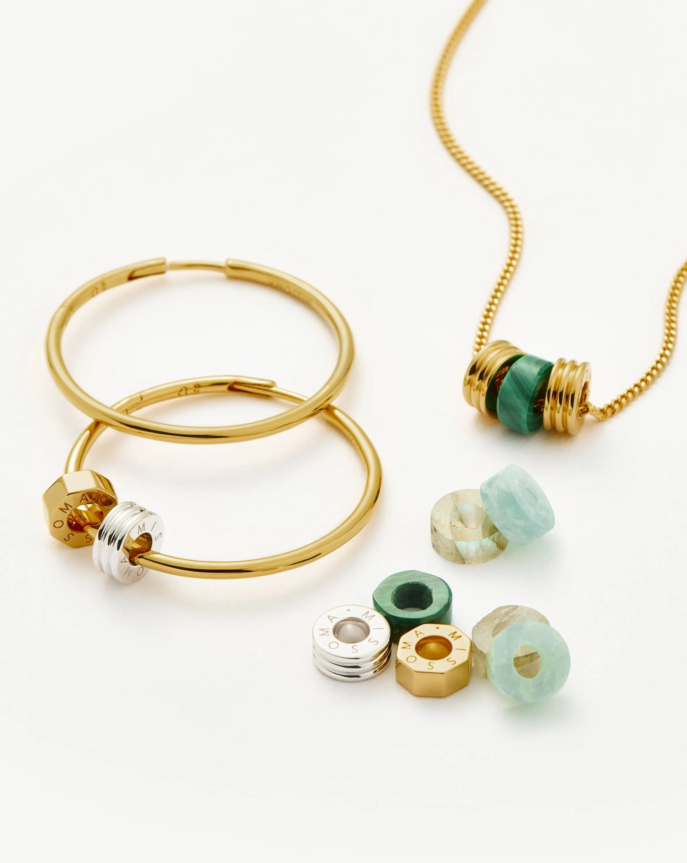 Abacus Beaded Gemstone Make-Your-Own Set | 18ct Recycled Gold Vermeil on Recycled Sterling Silver