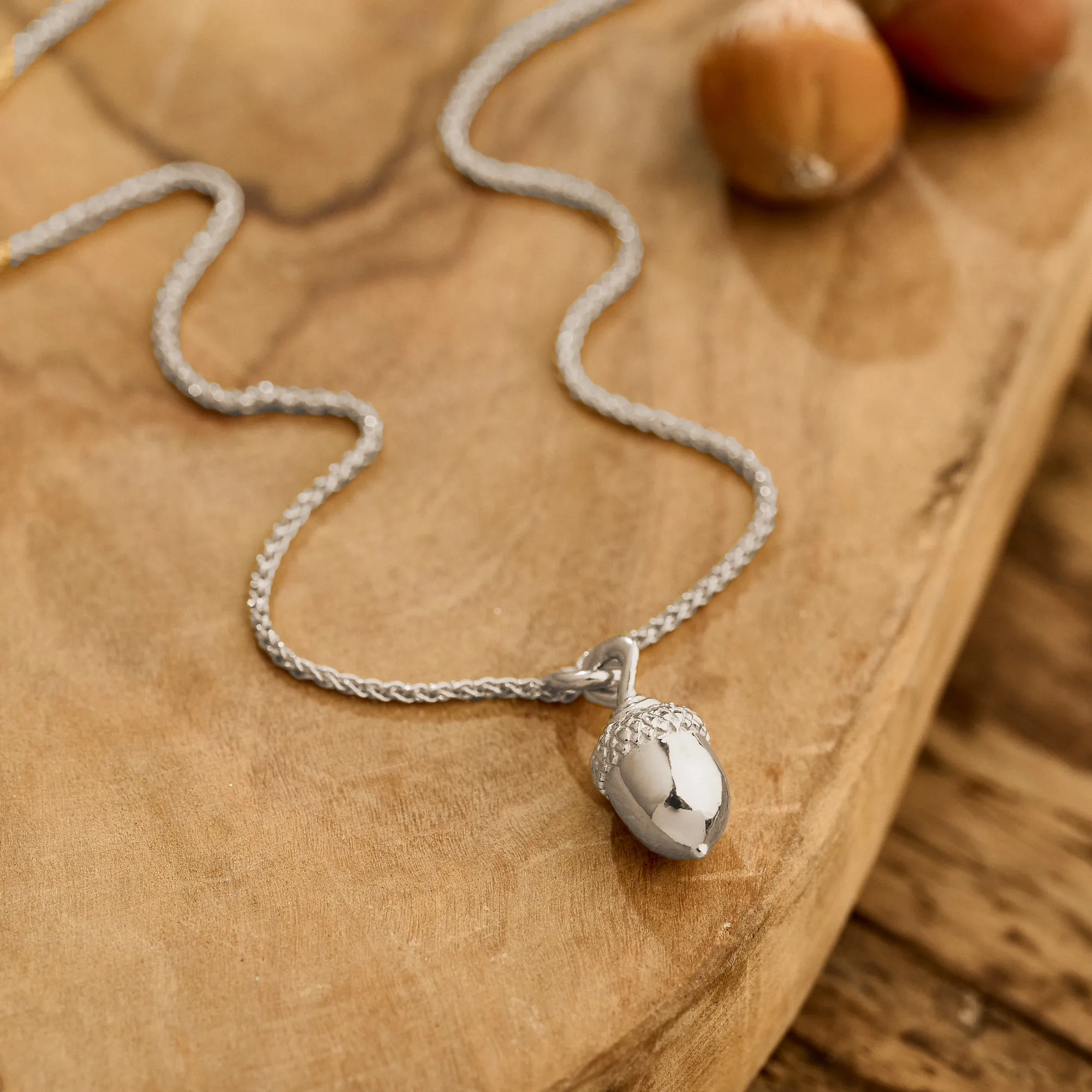 Acorn Silver Necklace