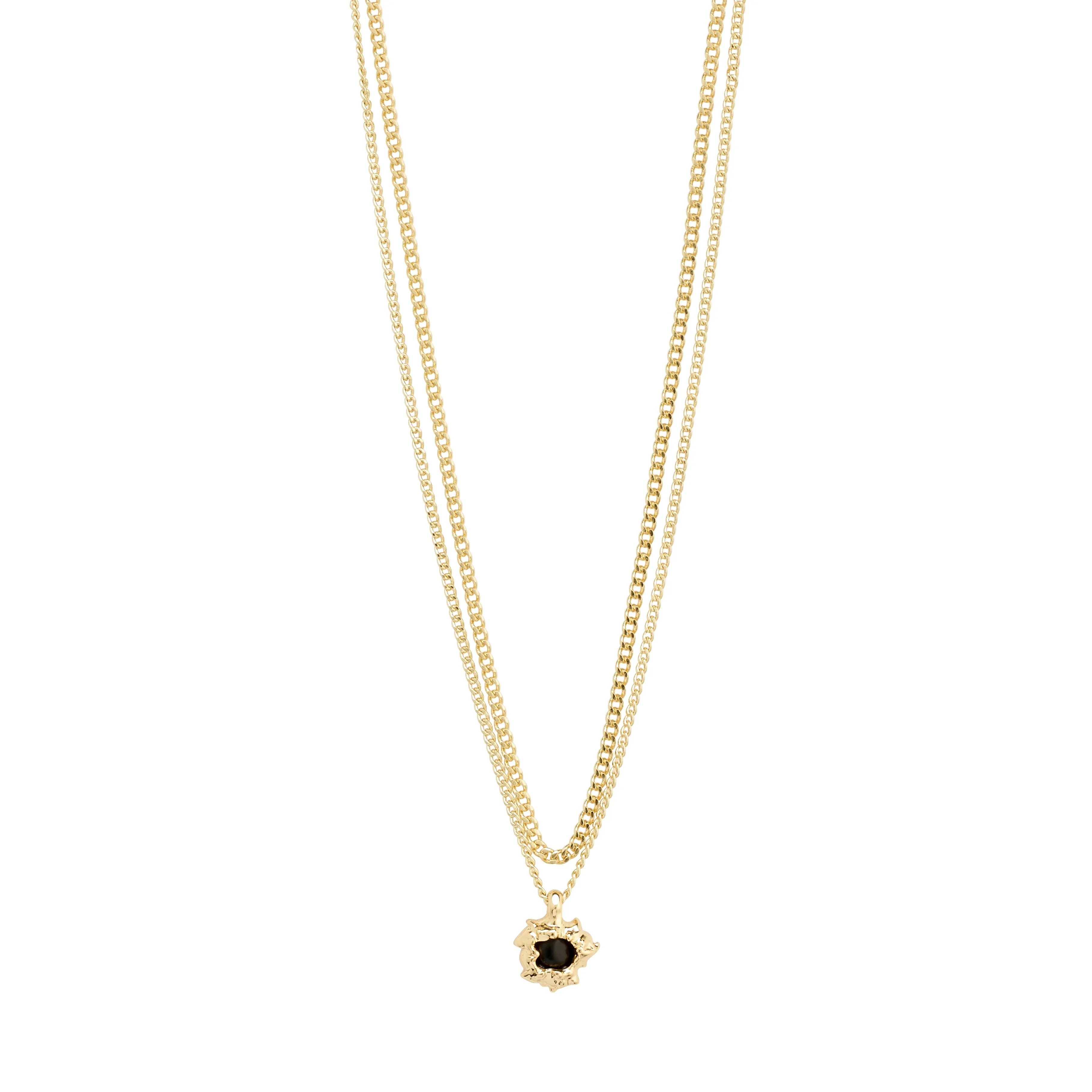 ACT recycled necklace 2-in-1 gold-plated