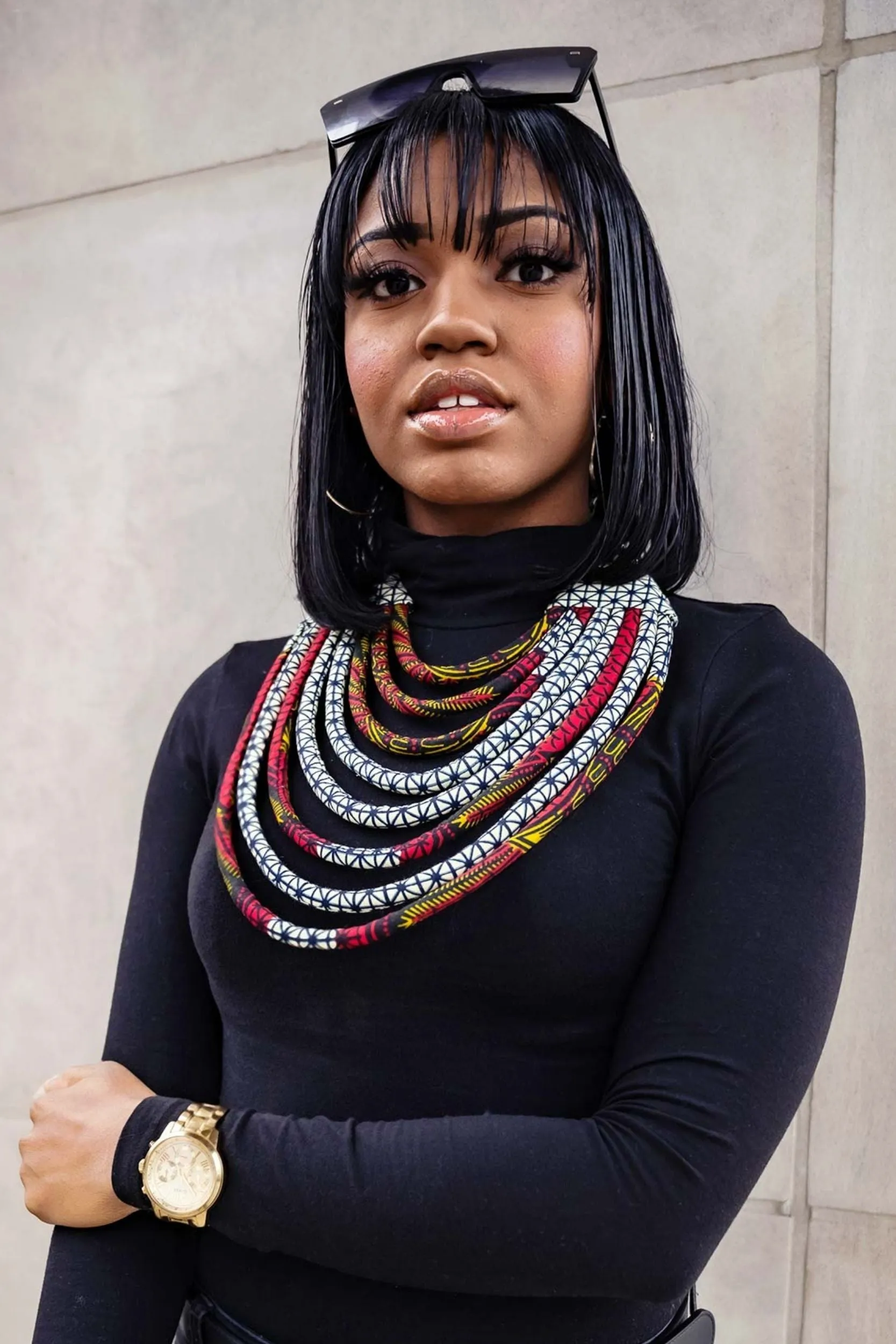 ADEBI African Print Layered Necklace