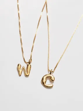 Alphabet Charm Necklace in 14k Gold Plated