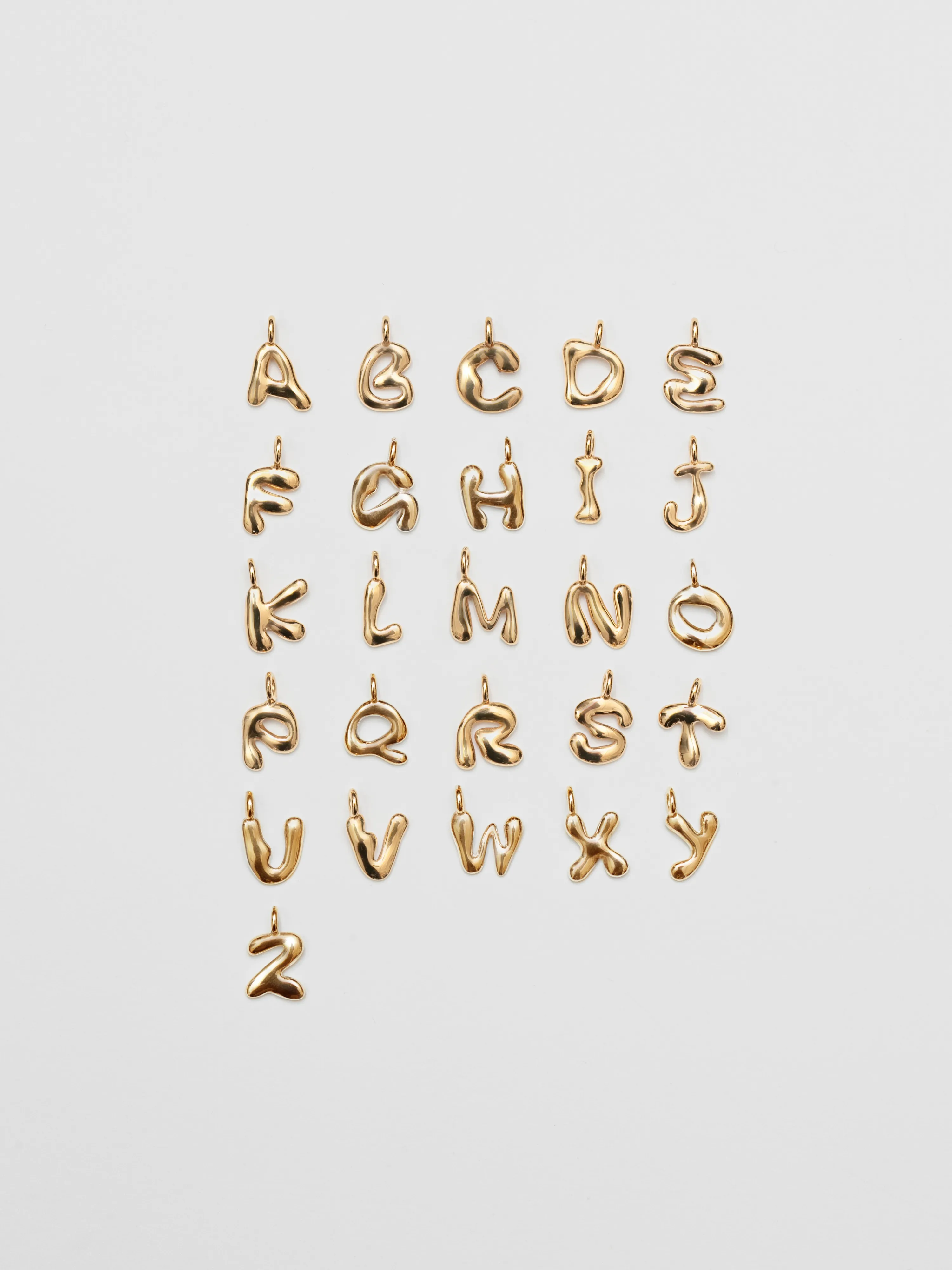 Alphabet Charm Necklace in 14k Gold Plated