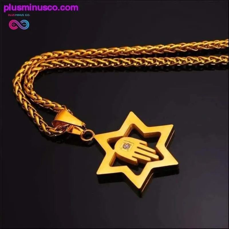 AlphaMan Star of David With Hamsa Hand Unisex Necklace