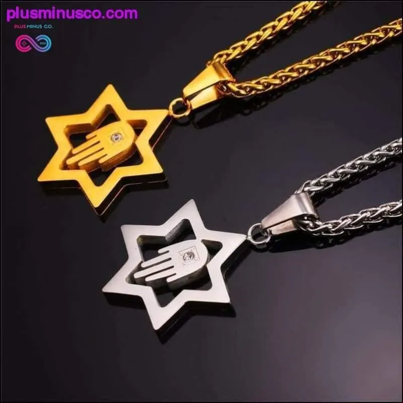 AlphaMan Star of David With Hamsa Hand Unisex Necklace