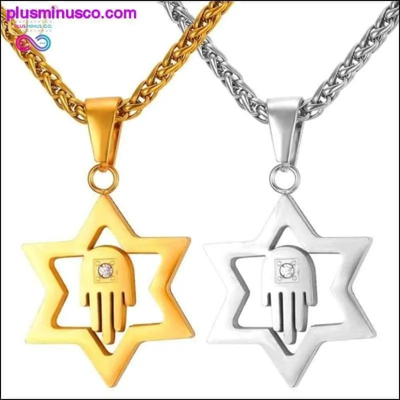 AlphaMan Star of David With Hamsa Hand Unisex Necklace