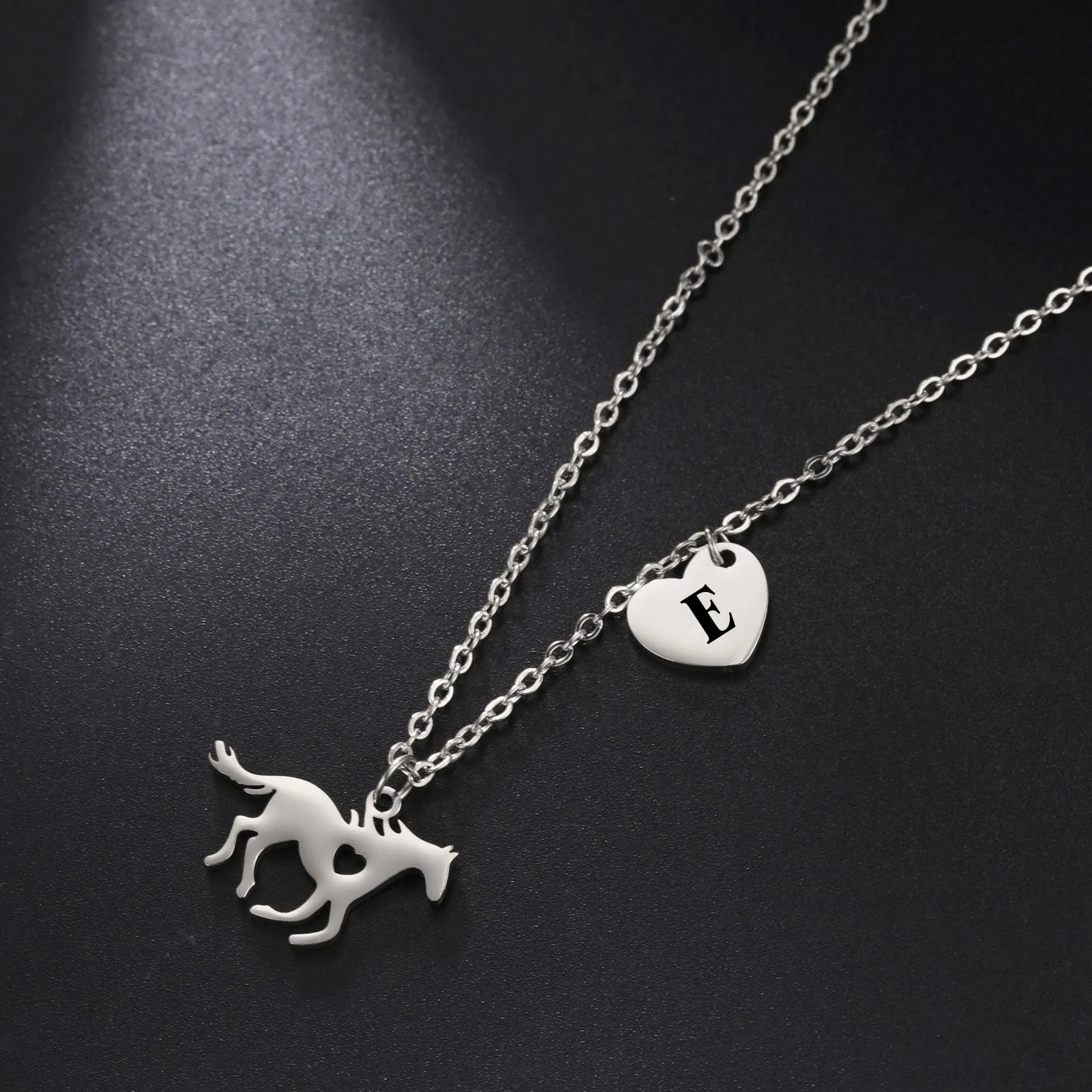 Amazing Horse Heart Initial Necklaces