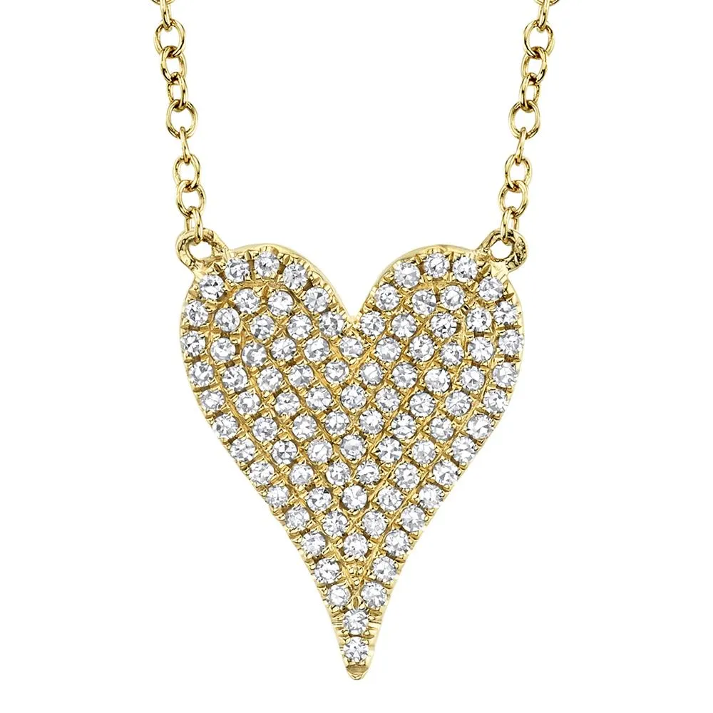 Amor 0.21 Ct Diamond Pave Heart Pendant Necklace