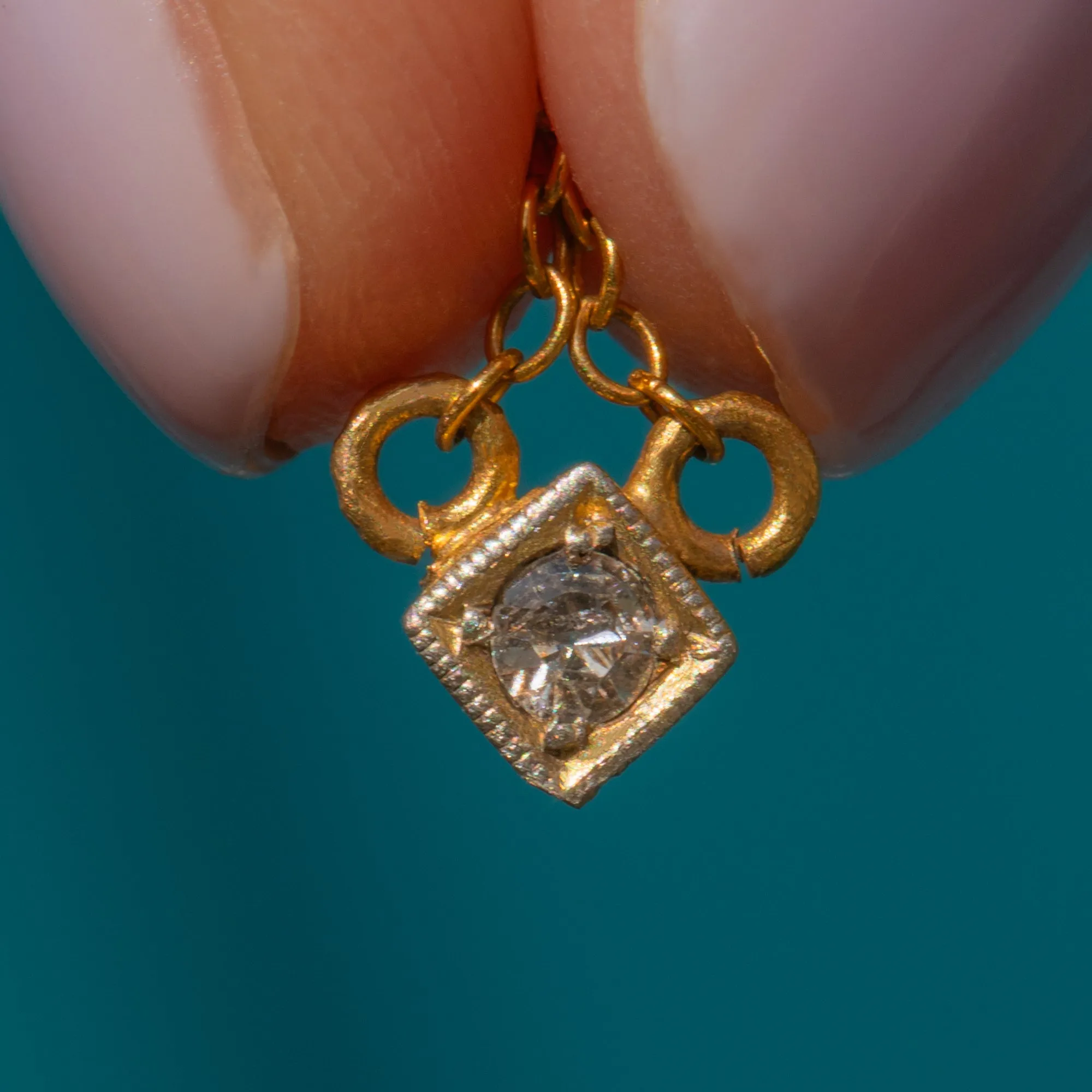 Antique 14ct Gold Diamond Integral Necklace