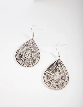 Antique Silver Teardrop Earrings