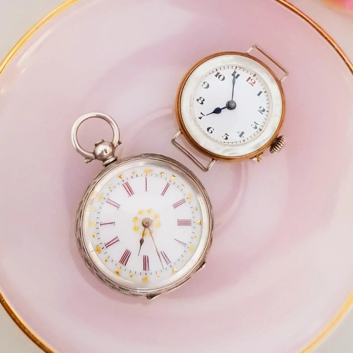 Antique Victorian Swiss Sterling Silver Pocket Watch