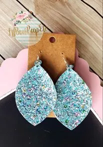 Baby Blue Confetti Glitter Earrings