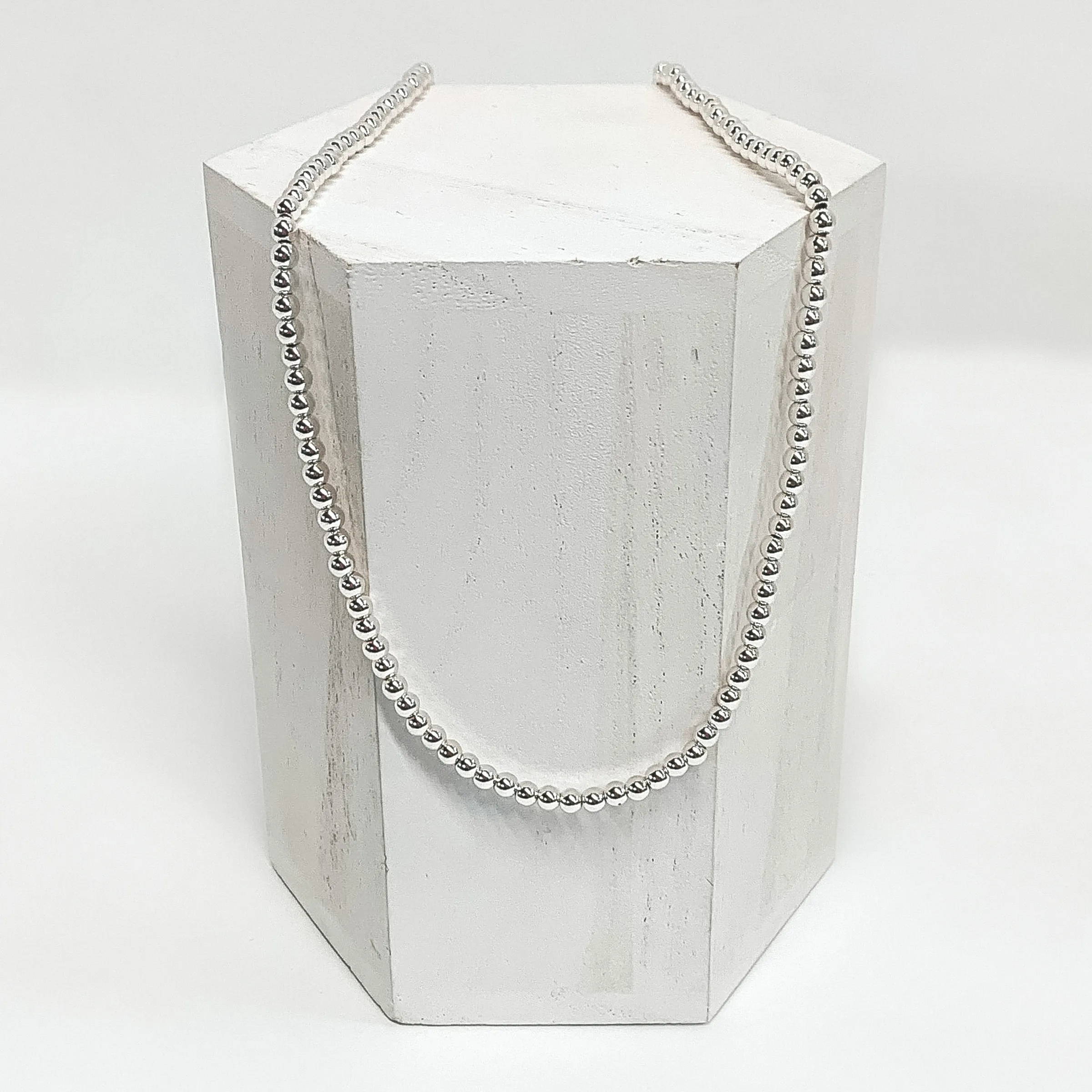 Beaded Bliss 4mm Necklace in Silver