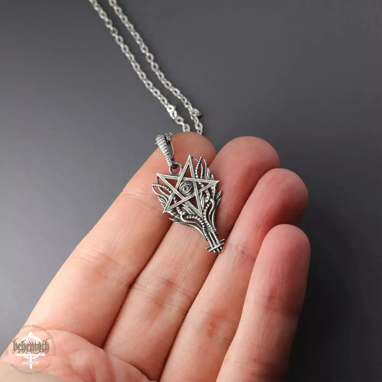 Behemoth 'O Pentagram Ignis' Sterling Silver necklace